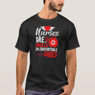 Camiseta Las enfermeras son ángeles con zapatos cómodos Mer
