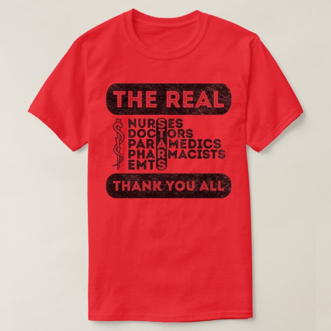 Camiseta Las enfermeras son héroes, los Médicas son héroes  (Diseño del anverso)