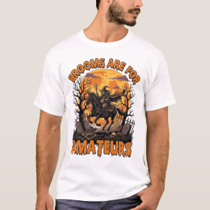 Camiseta Las Escobas Son Amateur Bruja De Halloween Caballo