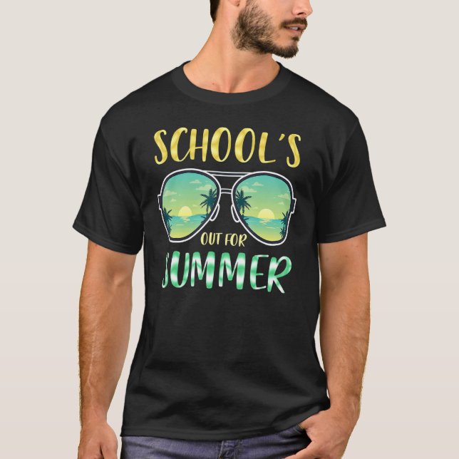 Camiseta Las escuelas fueron a la playa de gafas de sol de  (Anverso)