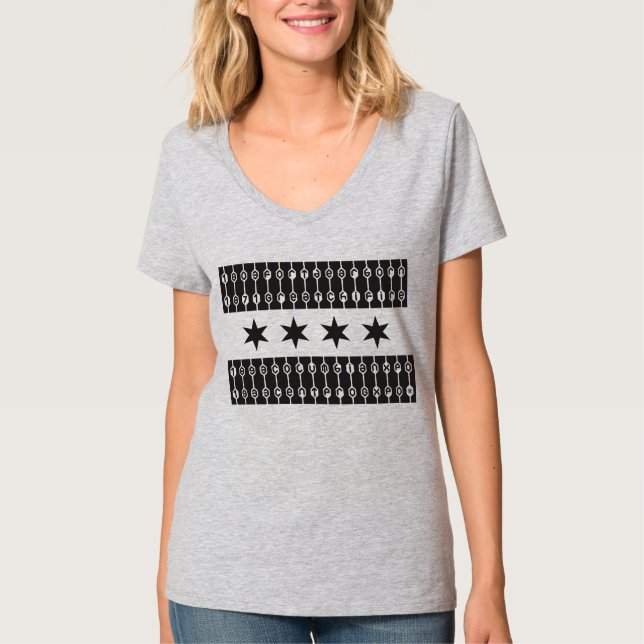 Camiseta Las estrellas de Chicago representan el engranaje (Anverso)