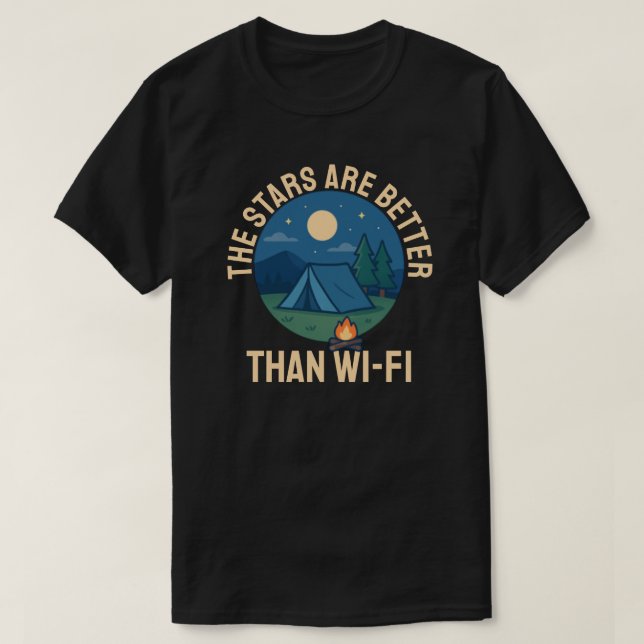 Camiseta Las estrellas son mejores que el Wi-Fi (Diseño del anverso)