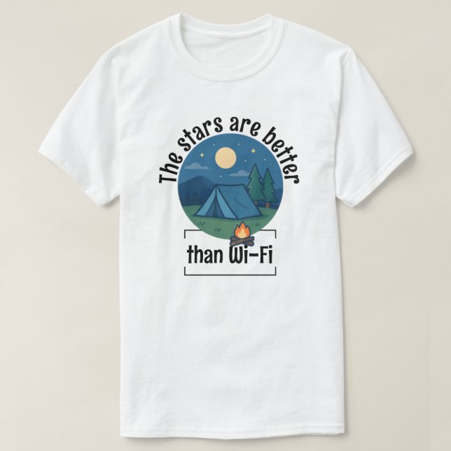 Camiseta Las estrellas son mejores que el Wi-Fi (Diseño del anverso)