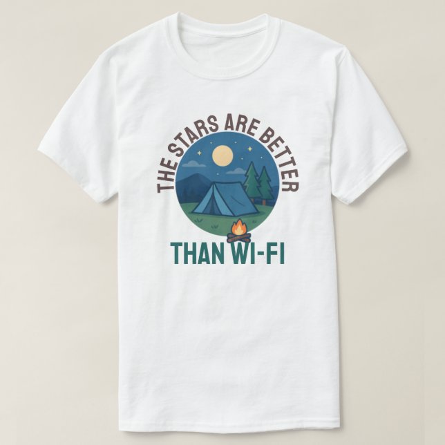 Camiseta Las estrellas son mejores que el Wi-Fi (Diseño del anverso)