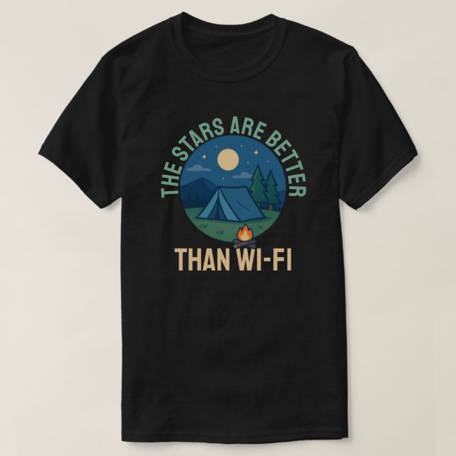 Camiseta Las estrellas son mejores que el Wi-Fi (Diseño del anverso)