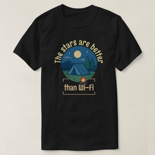 Camiseta Las estrellas son mejores que el Wi-Fi (Diseño del anverso)