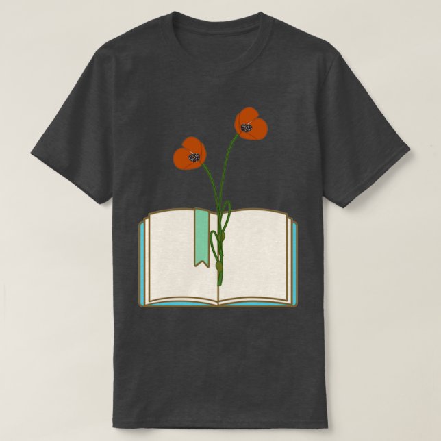 Camiseta las flores que crecen a partir del libro se vuelve (Diseño del anverso)