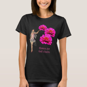 Camiseta Las flores son sonrisas de Dios Inspirational Dark