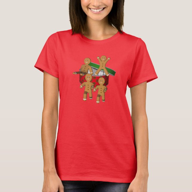 Camiseta Las galletas de pan de jengibre que se escapan de  (Anverso)