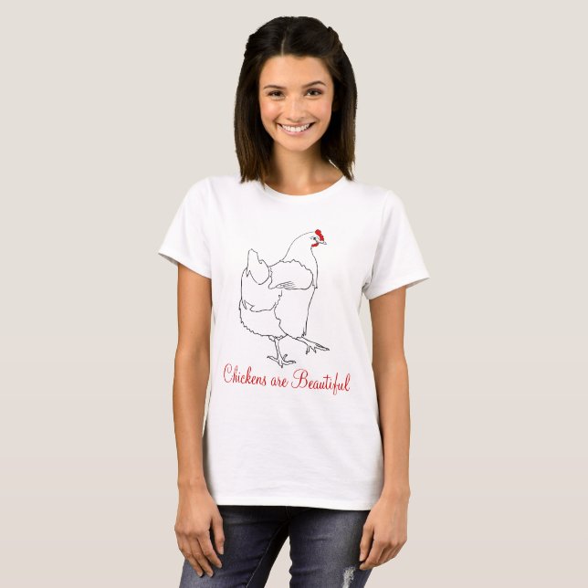 Camiseta Las gallinas son un bello dibujo de arte animal (Anverso completo)