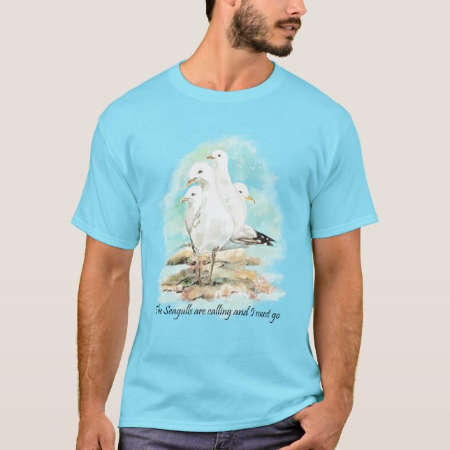 Camiseta Las gaviotas están llamando y debo irme (Anverso)
