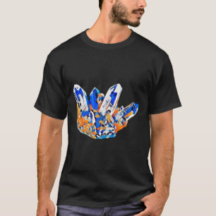 Camiseta Las gemas de cristal azul Naranja rocas arte abstr
