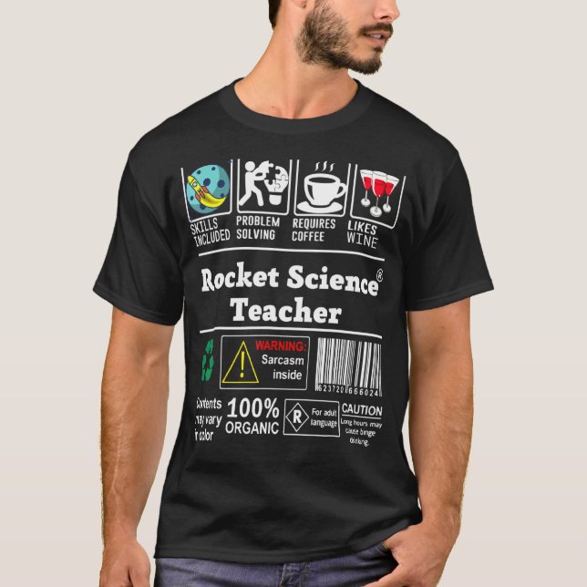 Camiseta Las habilidades del profesor de ciencias de cohete (Anverso)
