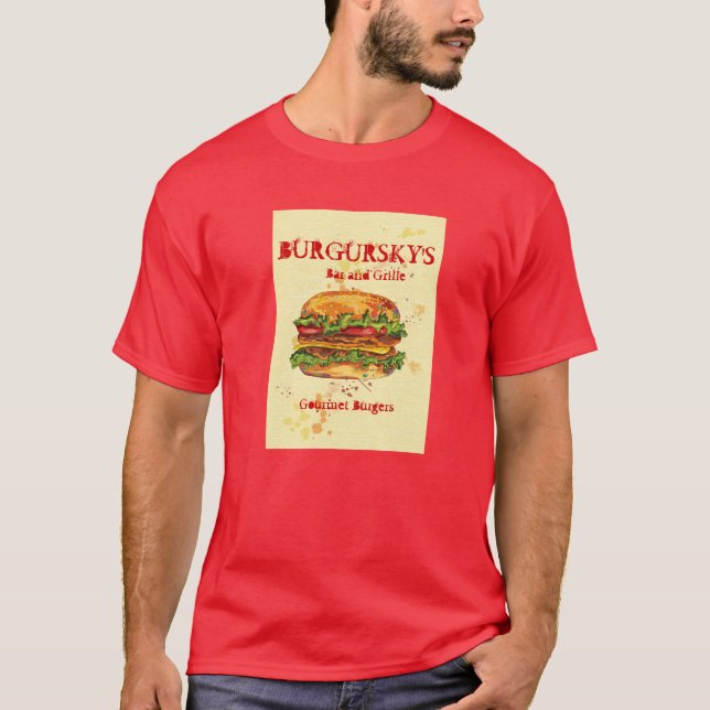CAMISETA LAS HAMBURGUESAS GASTRÓNOMAS DE BURGURSKY (Anverso)