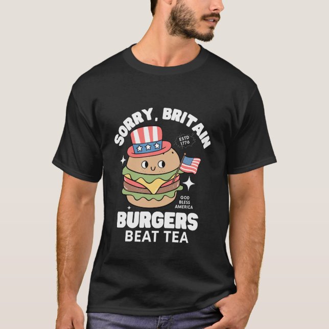 Camiseta Las hamburguesas golpean a té (Anverso)