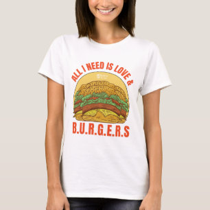 Camiseta Las hamburguesas son todo mujeres blancas