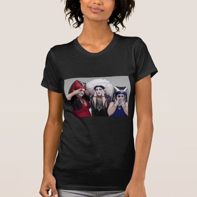 Camiseta Las hermanas ven ningún, oyen ningún, no hablan (Anverso)