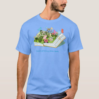 Camiseta las hermosas flores que crecen del libro