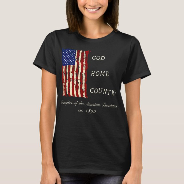 Camiseta Las hijas de DAR Motto de la Revolución Americana (Anverso)