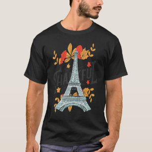 Camiseta Las hojas de otoño de la Torre Eiffel de París cae