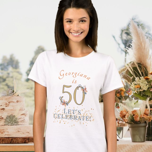 Camiseta Las hojas de otoño del Boho de cumpleaños 50 perso (Subido por el creador)