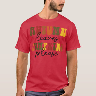 Camiseta Las Hojas Y Calabazas De Otoño Groovy Caen Por Fav