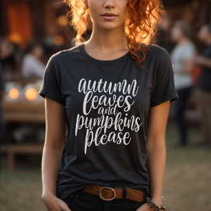 Camiseta Las Hojas Y Calabazas De Otoño Por Favor Caen En T
