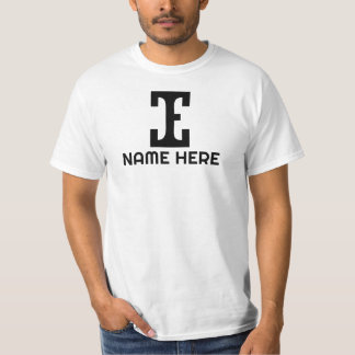 Camiseta las iniciales de la letra e se pueden personalizar
