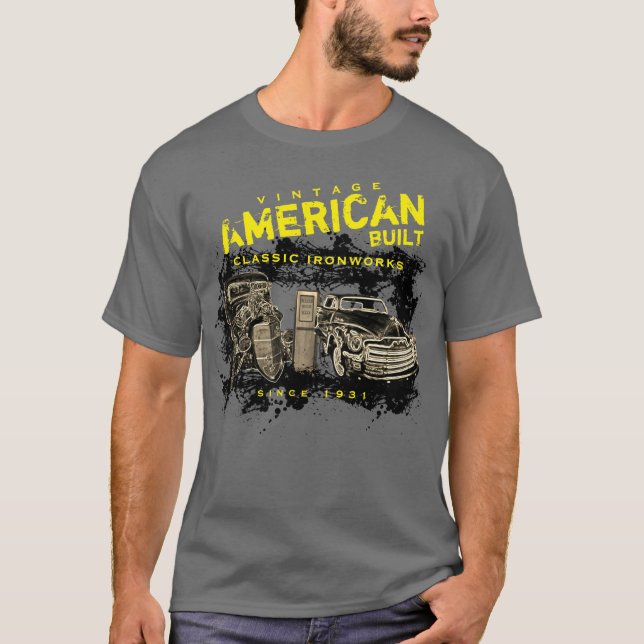Camiseta Las Ironoobras clásicas estadounidenses, cualquier (Anverso)