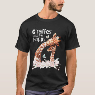 Camiseta Las jirafas me hacen feliz jirafa mamá bebé jirafa