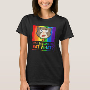 Camiseta Las lesbianas comen lo que Gato Humor Chiste Bande