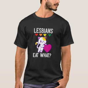Camiseta Las lesbianas comen lo que Gato Humor Chiste Orgul