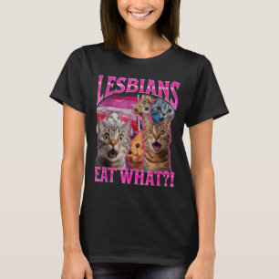 Camiseta Las lesbianas comen Qué_ Gato divertido Orgullo ga
