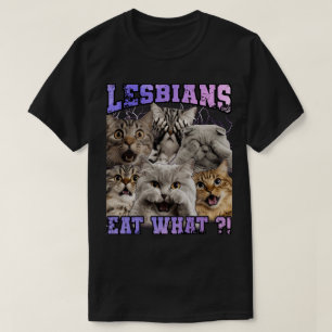 Camiseta ¿Las lesbianas PA35 comen qué? Gracioso orgullo ga