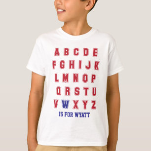 Camiseta Las letras personalizadas W del alfabeto de ABC