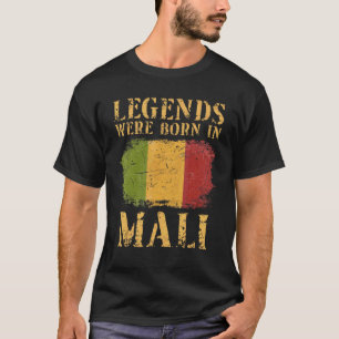 Camiseta Las Leyendas de la Bandera Malí Vintage Nacieron E