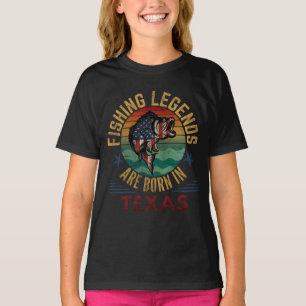 CAMISETA LAS LEYENDAS DE LA PESCA NACEN EN TEXAS