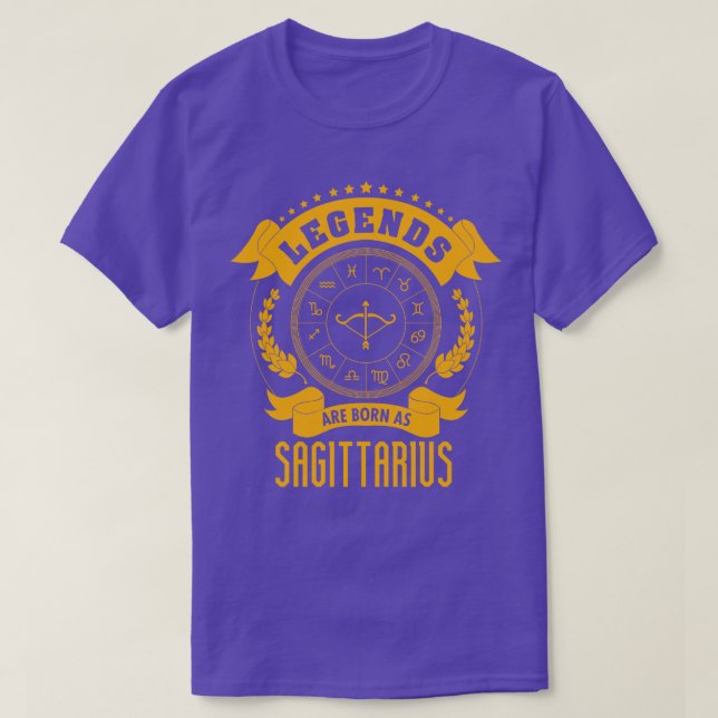 Camiseta Las leyendas nacen como Sagittarius (Diseño del anverso)