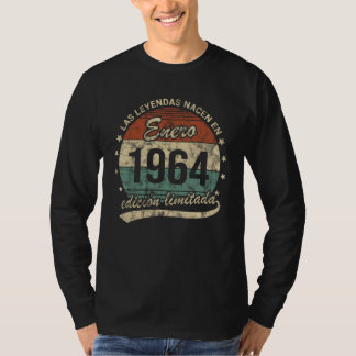 Camiseta Las leyendas nacen en enero de 1964 Retro hombre o