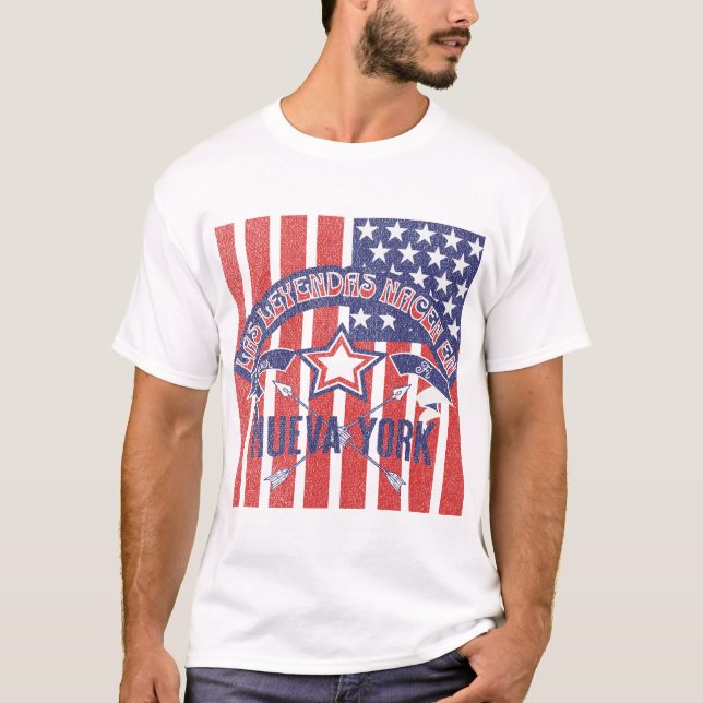 Camiseta Las Leyendas Nacen En Nueva York (Anverso)