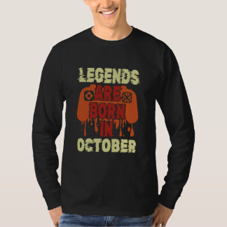 Camiseta Las leyendas nacen en octubre feliz cumpleaños