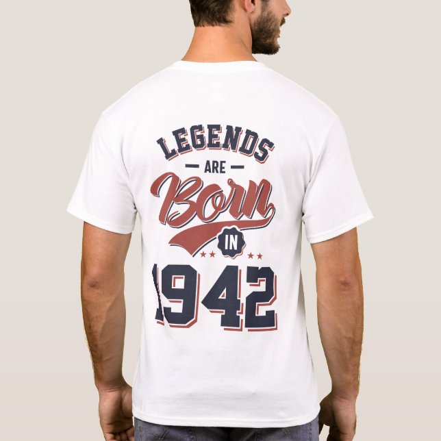 Camiseta Las leyendas nacen en regalo de cumpleaños de 1942 (Reverso)