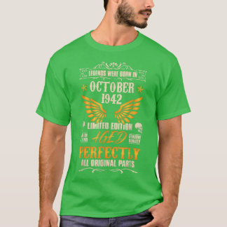 Camiseta Las leyendas nacidas en octubre de 1942 - Rock Bik