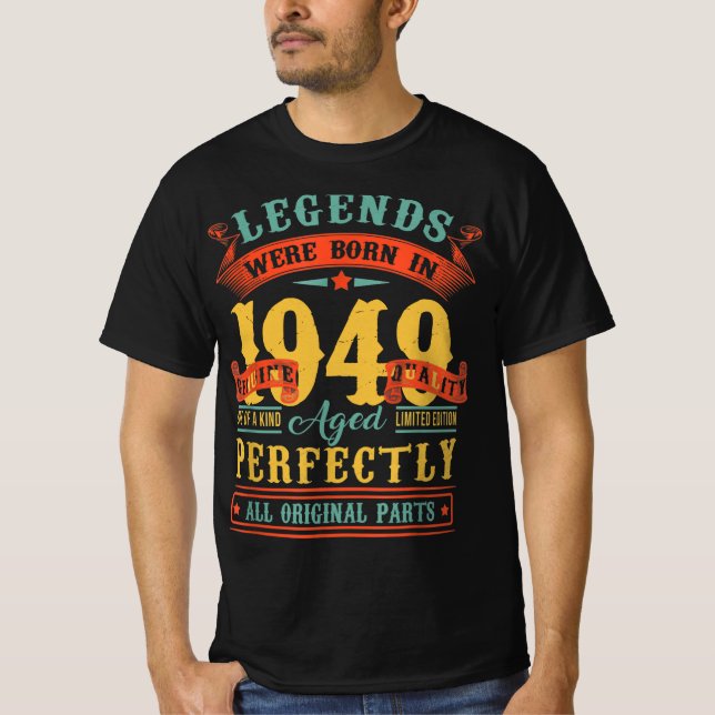 Camiseta Las Leyendas Nacieron En 1949, Leyenda 1949 Regalo (Anverso)
