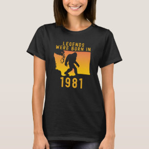 Camiseta Las Leyendas Nacieron En 1981 Retro Bigfoot