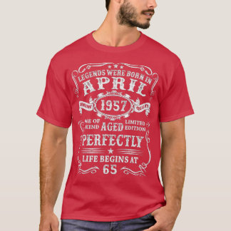 Camiseta Las Leyendas Nacieron En Abril De 1957.