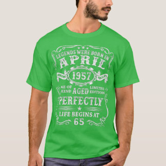 Camiseta Las Leyendas Nacieron En Abril De 1957.