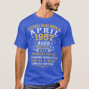 Camiseta Las Leyendas Nacieron En Abril De 1957 65 Años 