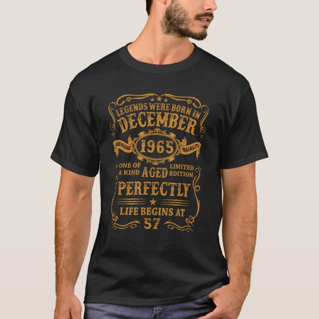 Camiseta Las Leyendas Nacieron En Diciembre De 1965 A Los 5 (Anverso)