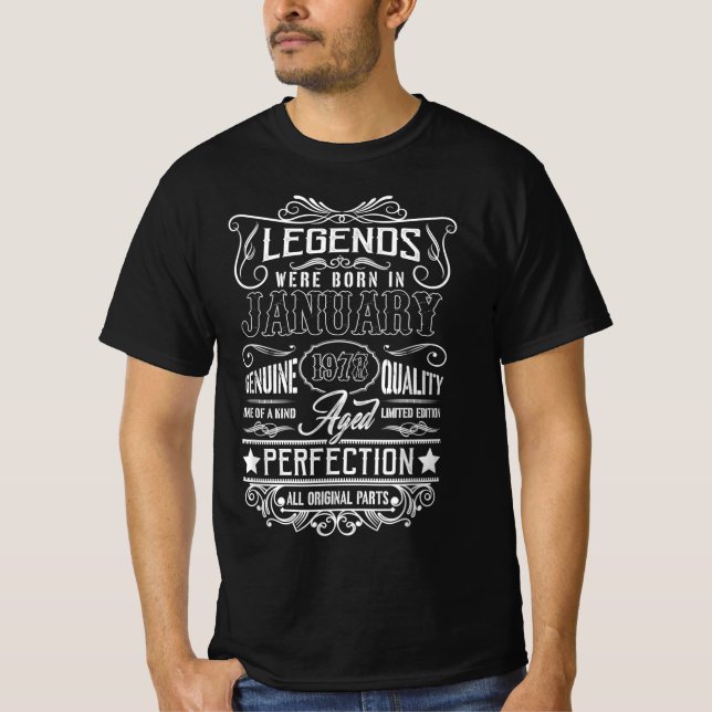 Camiseta Las Leyendas Nacieron En Enero De 1978 Todas Las O (Anverso)